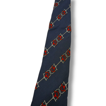 【7531】良品ー可品！グッチ　ネクタイ　ネイビー系