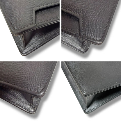 【良品】バーバリー　バッグ　ブラック系　ビジネスバッグ　サフィアーノ