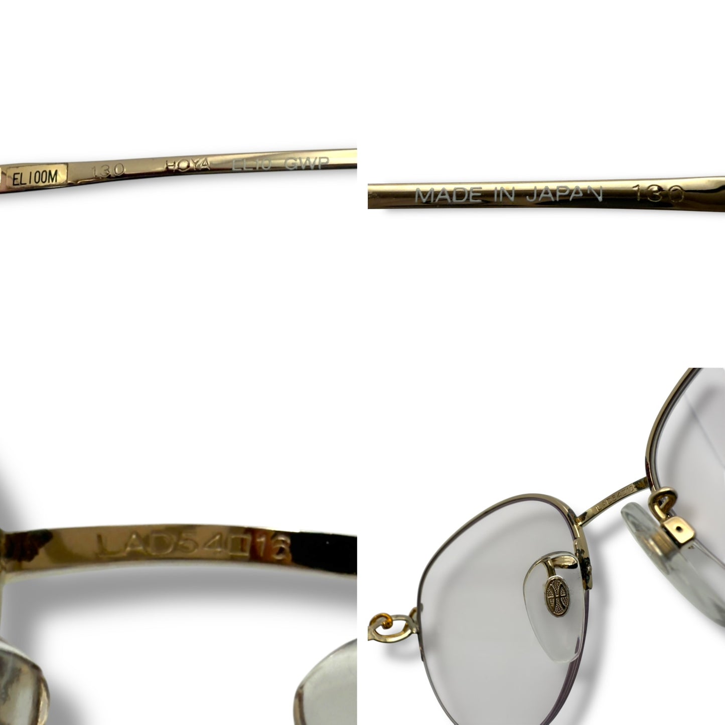 【161】美品！HOYA ホーヤ　保谷　メガネ　ゴールド系