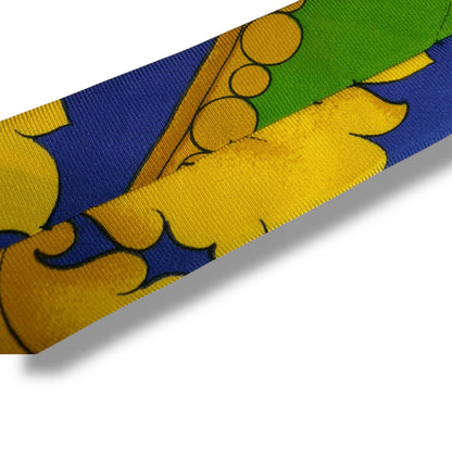 【7169】良品！ジャンニヴェルサーチ　ネクタイ　ブルー系　イエロー系