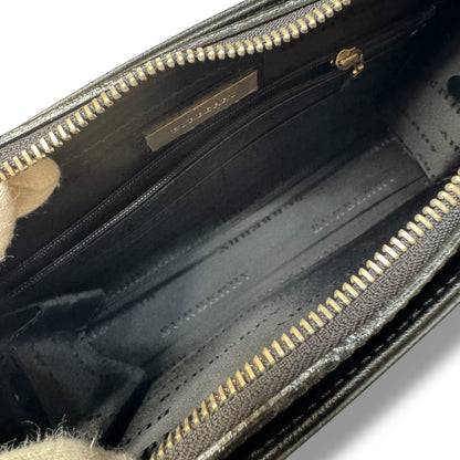 【美品】(1)バーバリー　セカンドバッグ　クラッチバッグ　サフィアーノ　黒