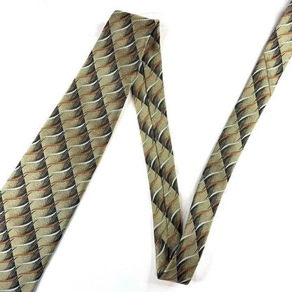 【2980】美品！イブサンローラン ネクタイ　カーキブロンズ系