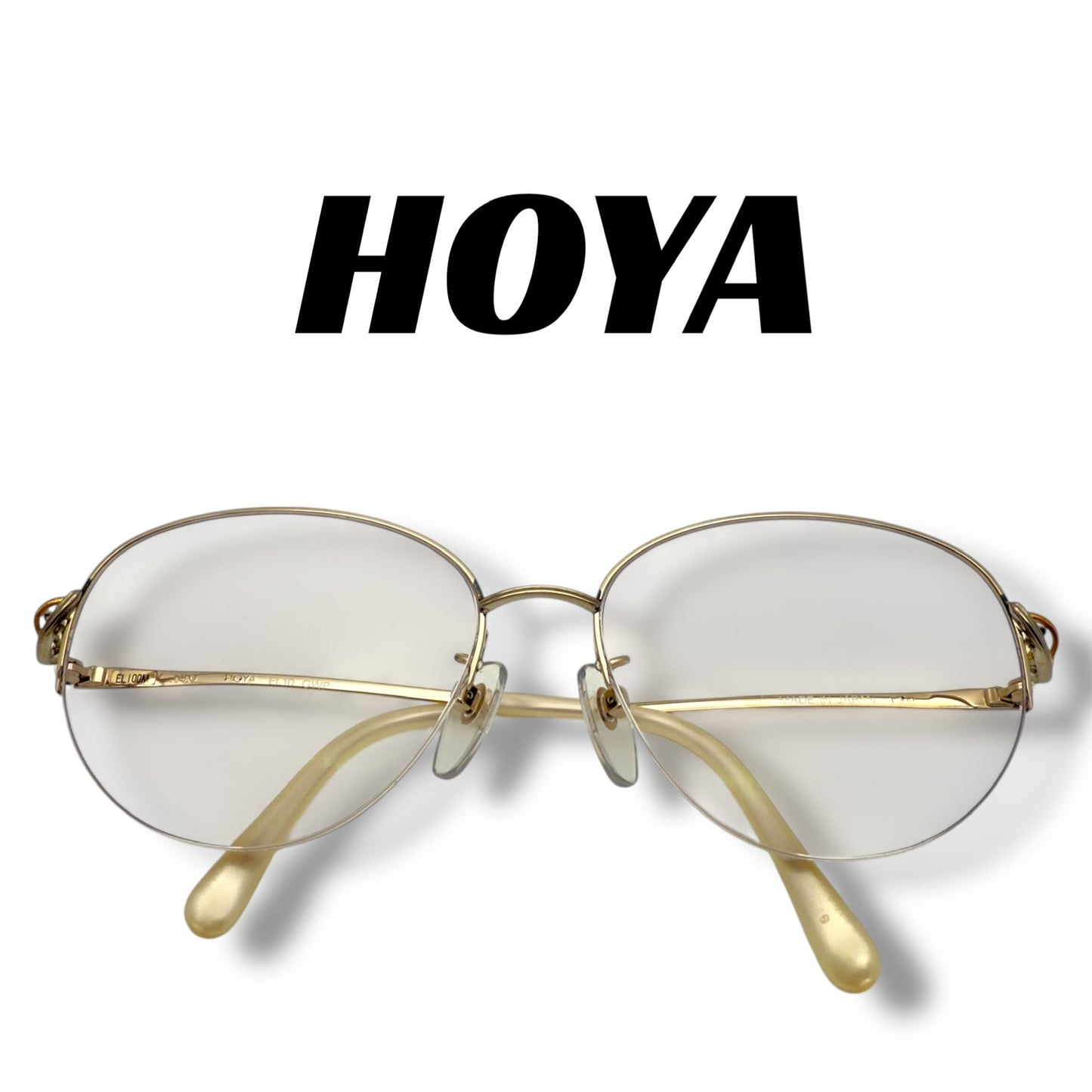【161】美品！HOYA ホーヤ　保谷　メガネ　ゴールド系