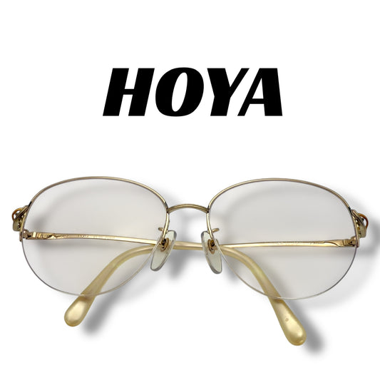 【161】美品！HOYA ホーヤ　保谷　メガネ　ゴールド系