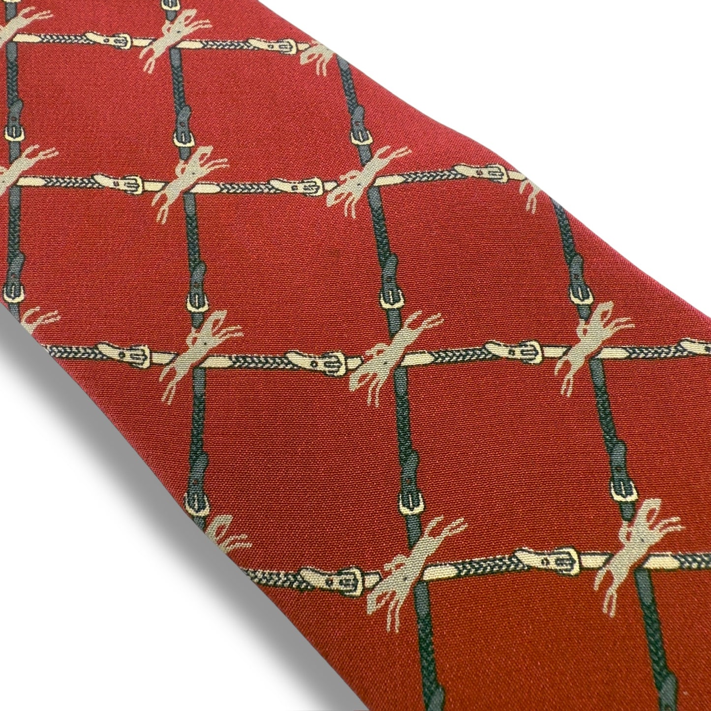 [7416] Good quality! Longchamp tie, wine red 