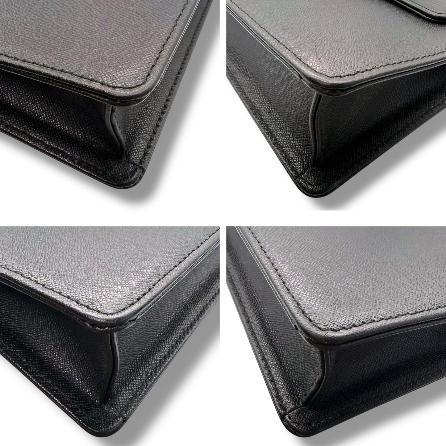 【美品】バーバリー　クラッチバッグ　ブラック系　サフィアーノ