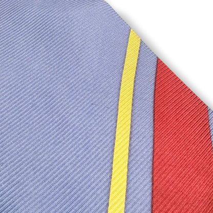 【8530】未使用保管品！ポログラウンド　ネクタイ　グレー系×ボルドー系　