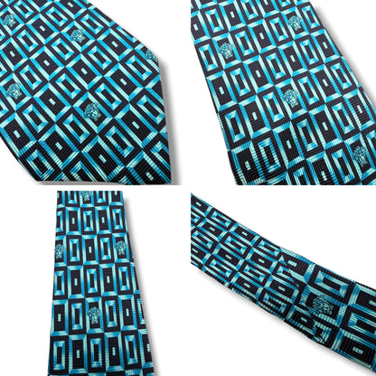 【7581】良品！ヴェルサーチ　ネクタイ　水色系　メデューサ