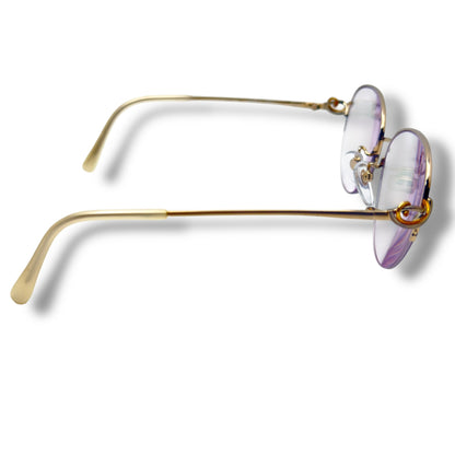 【161】美品！HOYA ホーヤ　保谷　メガネ　ゴールド系