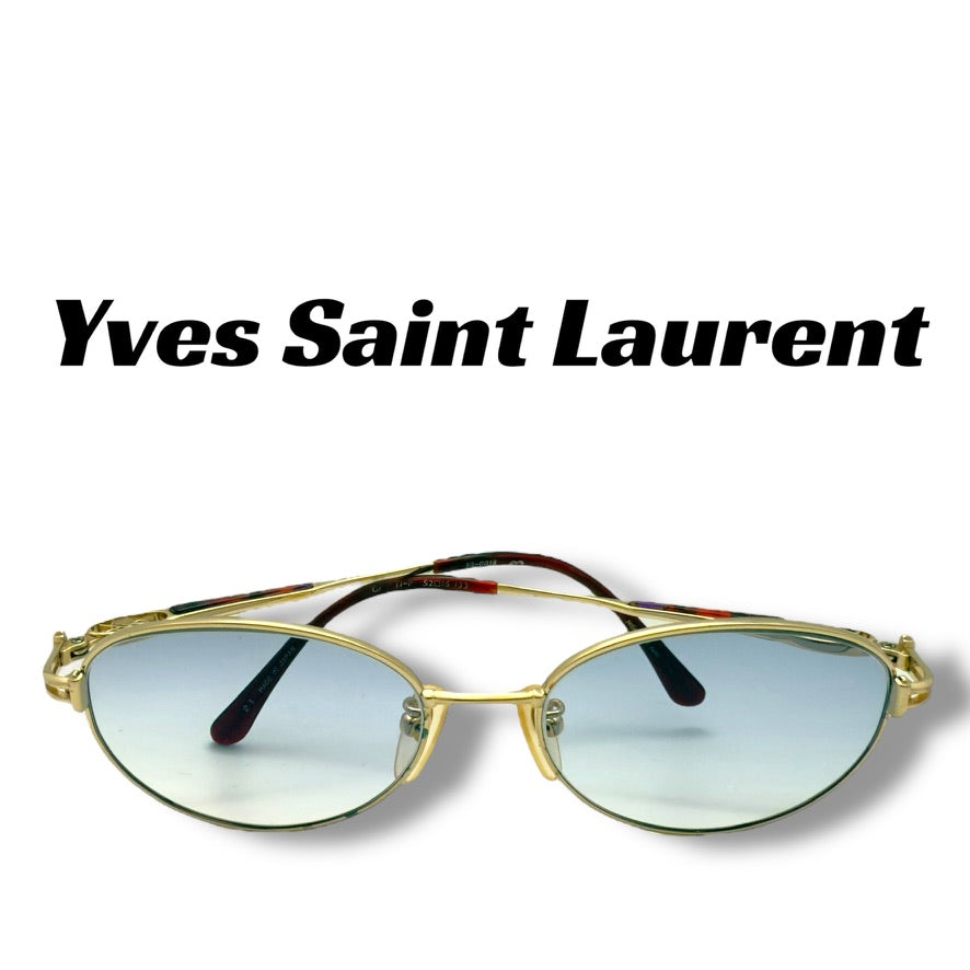 【155】イブサンローラン　メガネ　ゴールド系