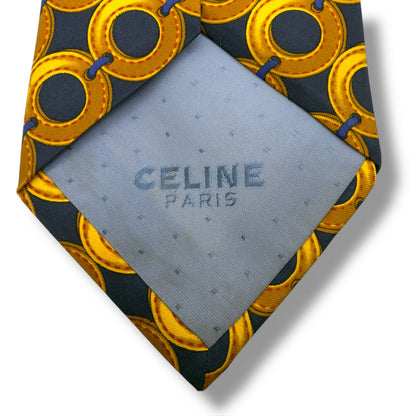 【7532】良品！セリーヌ　ネクタイ　ゴールド系