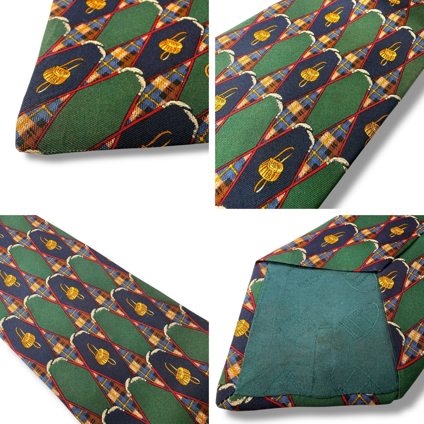 【7925】良品ー可品！ダンヒル　ネクタイ　グリーン系