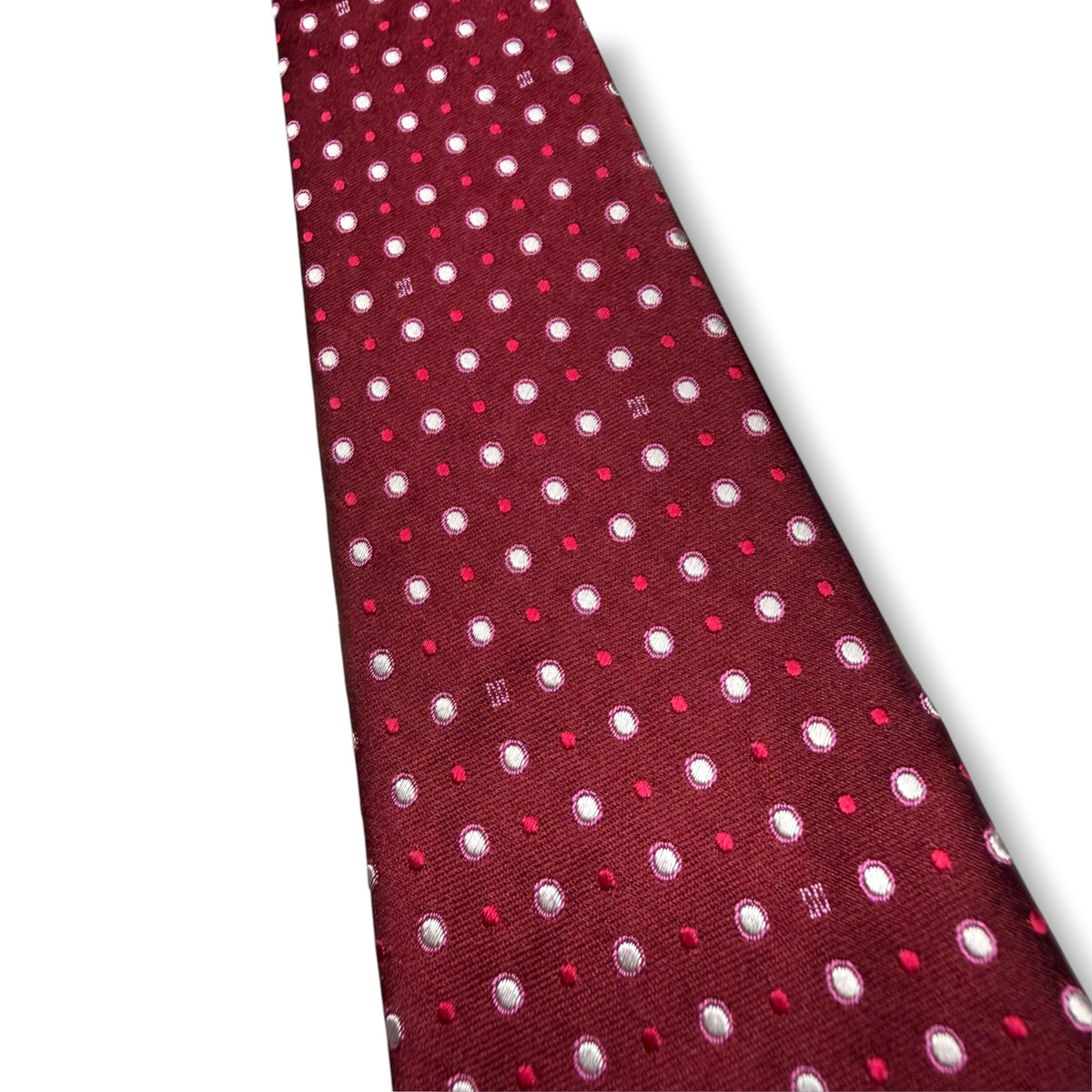【8735】良品！ダックス　ネクタイ　ボルドー系　ストライプ柄