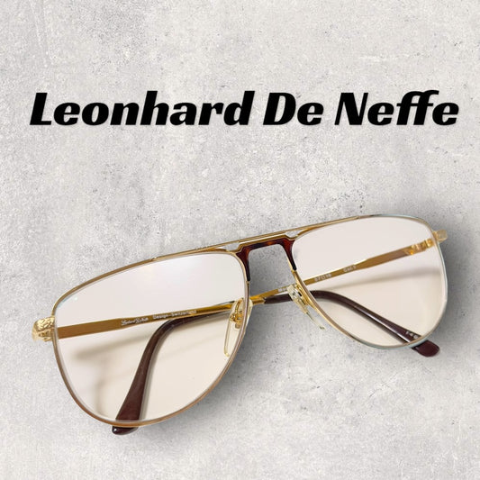 [Good Condition] Leonhard de Nef Gold Glasses 