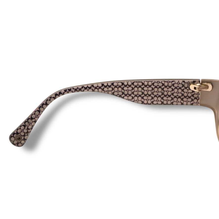 【203】美品！コーチ　サングラス　ブラック系　シグネイチャー　フラワー