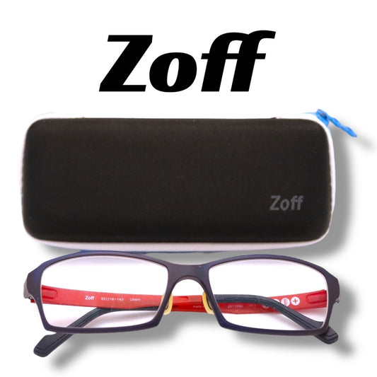 【200】良品！ゾフ　メガネ　パープル×レッド×ネイビー Ultem