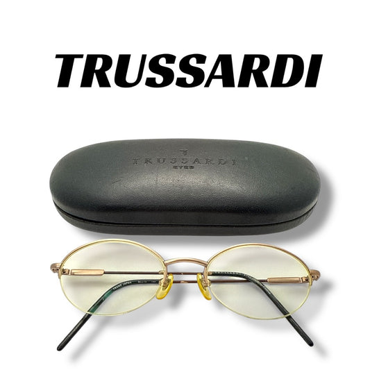 【209】可品！トラサルディ　メガネ　ゴールド系