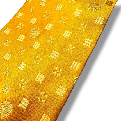 【8580】良品！ヴェルサーチ　ネクタイ　イエロー系×ゴールド系 メデューサ柄
