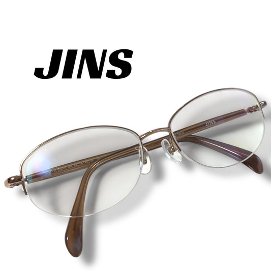 [24] In good condition! JINS glasses, brown, LMN-17S 