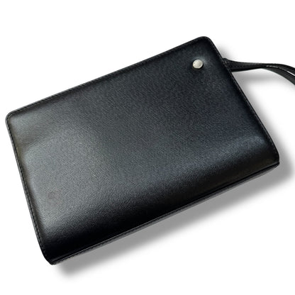 【美品】(1)バーバリー　セカンドバッグ　クラッチバッグ　サフィアーノ　黒