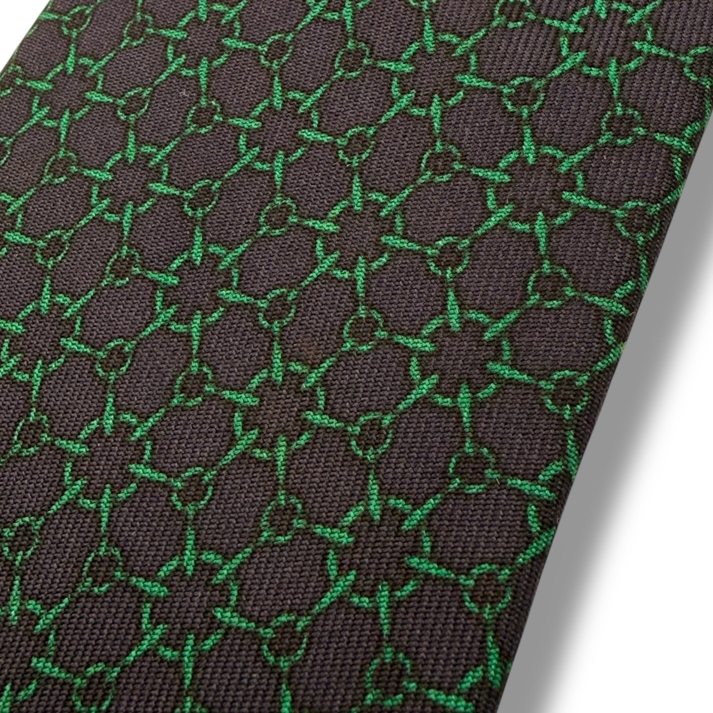 【7553】良品！エルメス　ネクタイ　グリーン系