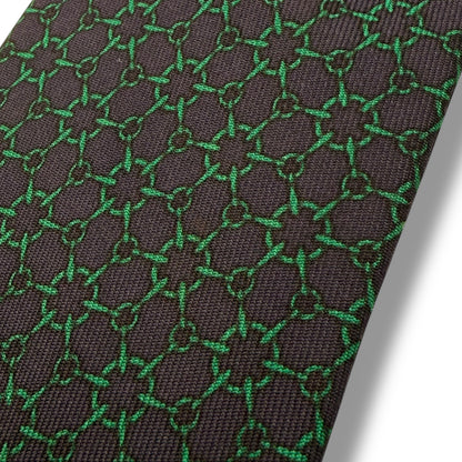 【7553】良品！エルメス　ネクタイ　グリーン系