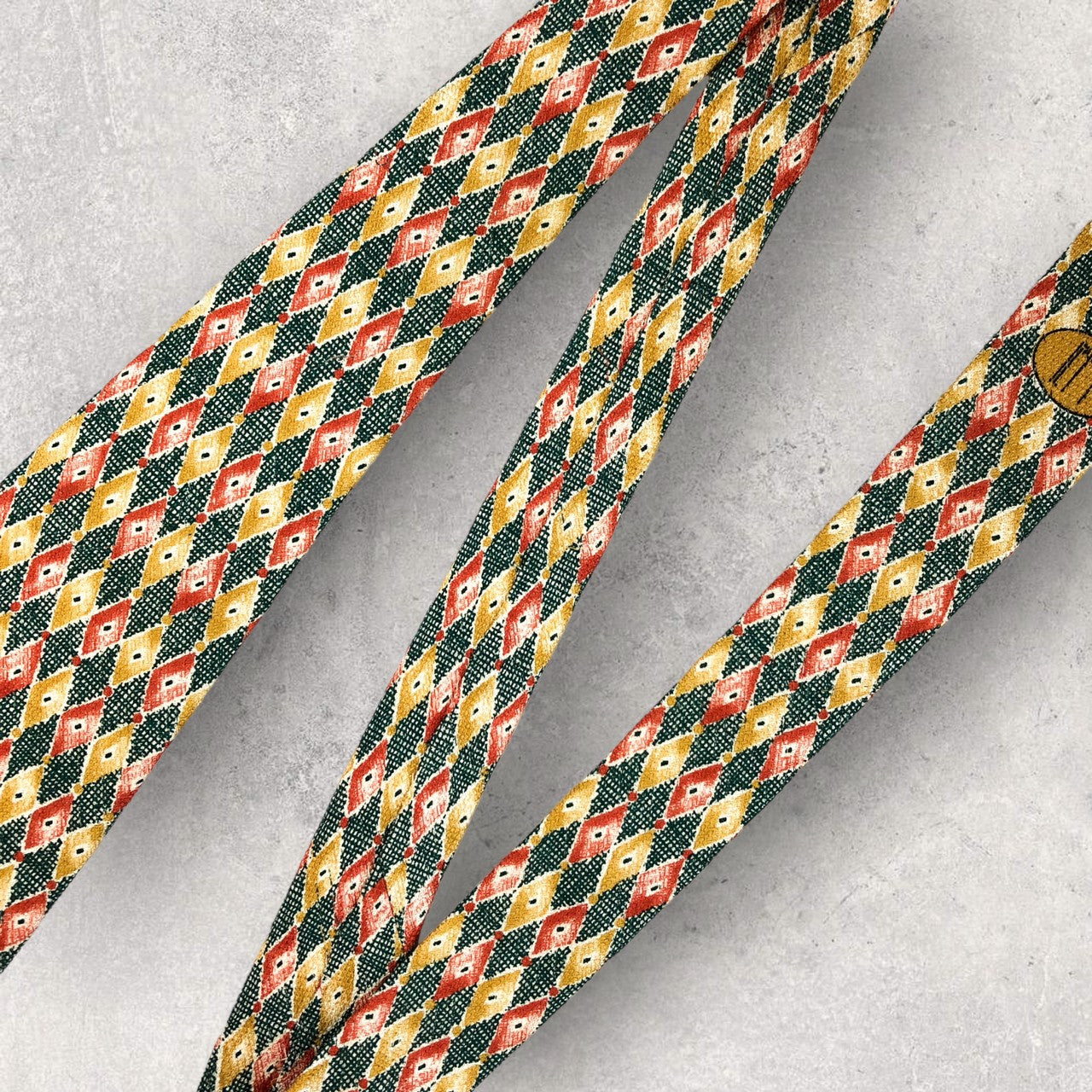 [2145] Good quality! Dunhill tie, yellow 