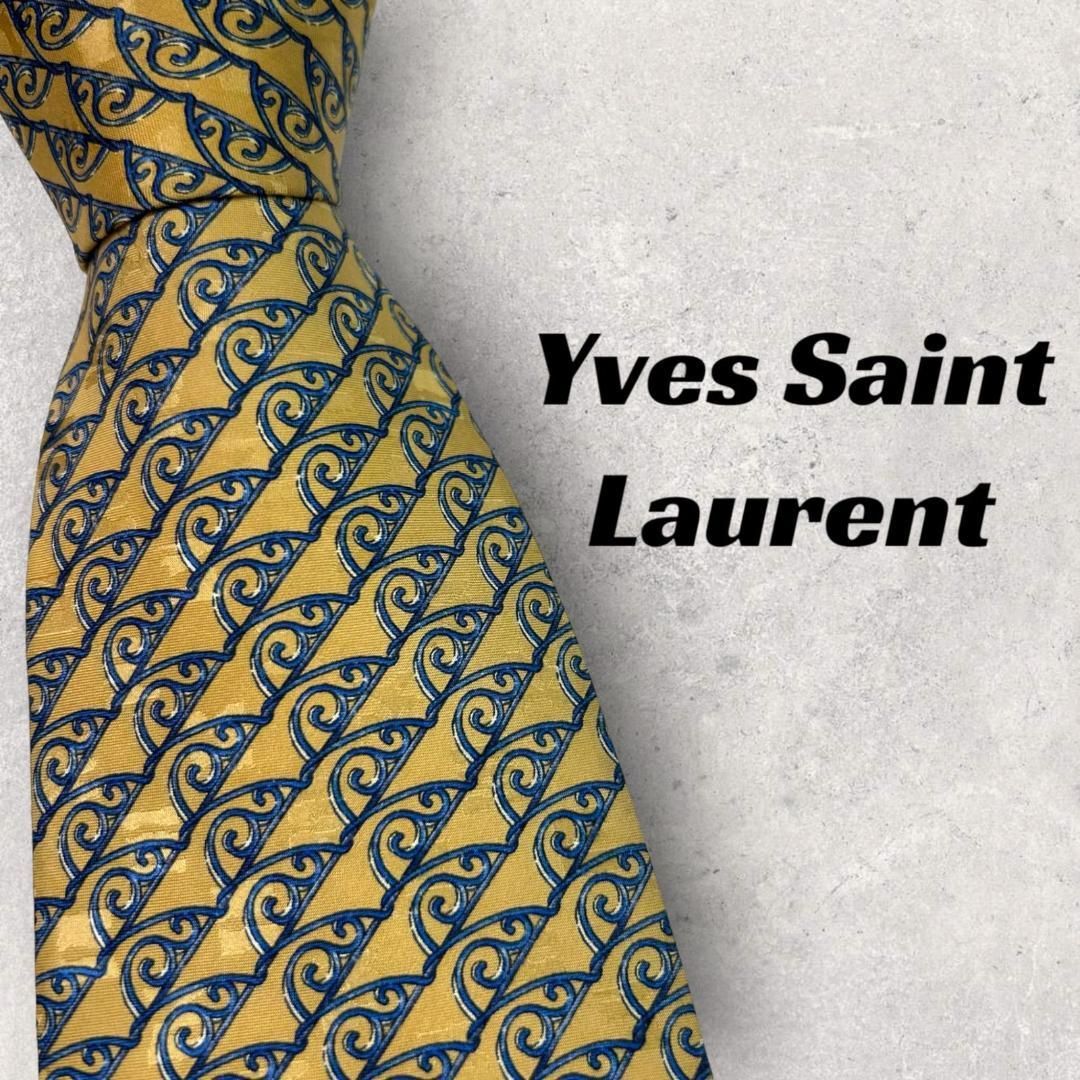 【5976】美品！イヴ・サンローラン　ネクタイ　ゴールド系.