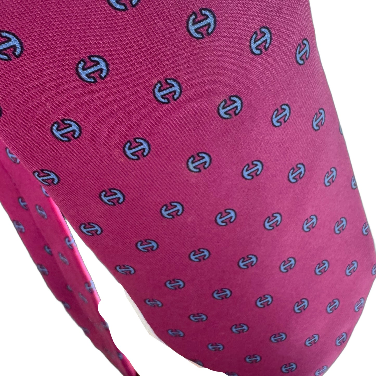 【8519】可品！エルメス　ネクタイ　ピンク系　H柄