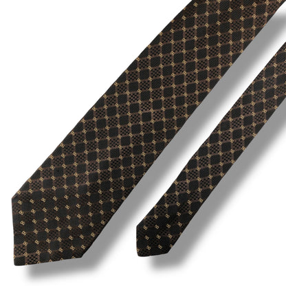 【7800】美品！ドルチェアンドガッバーナ　ネクタイ　ブラウン系　DG柄