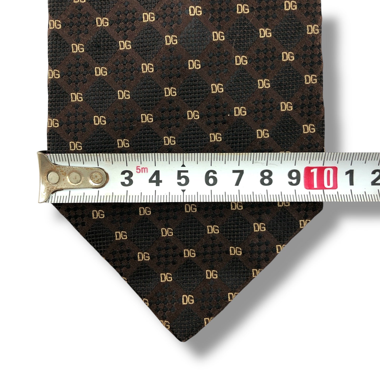 【7800】美品！ドルチェアンドガッバーナ　ネクタイ　ブラウン系　DG柄