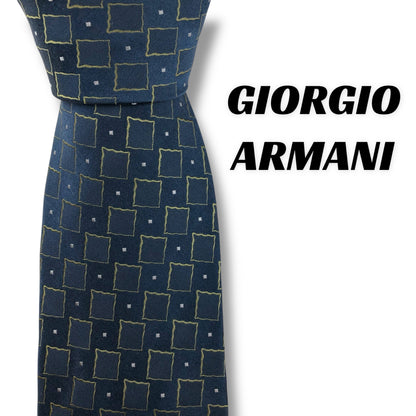 【7802】美品ー良品！アルマーニ　ネクタイ　ネイビー系