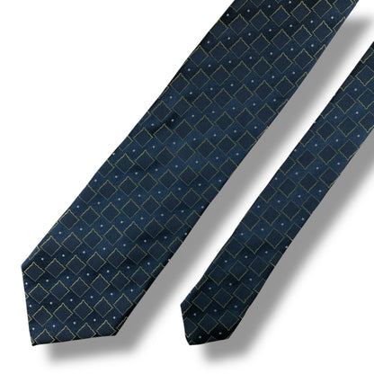 【7802】美品ー良品！アルマーニ　ネクタイ　ネイビー系