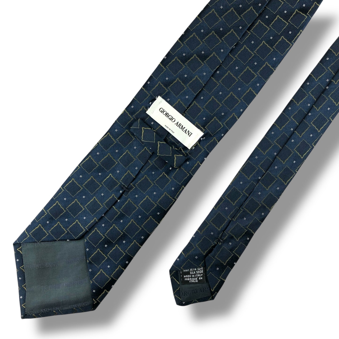 【7802】美品ー良品！アルマーニ　ネクタイ　ネイビー系