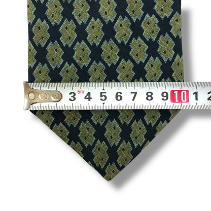 【7804】可品！アルマーニ　ネクタイ　ブラック系　グリーン系