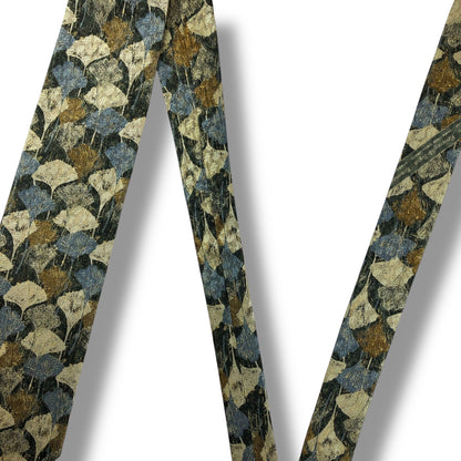 【7806】美品！エルメネジルドゼニア　ネクタイ　グリーン系　イチョウ柄