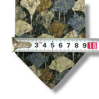 【7806】美品！エルメネジルドゼニア　ネクタイ　グリーン系　イチョウ柄