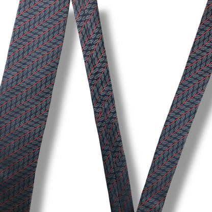 【7813】美品！ダンヒル　ネクタイ　ダークネイビー系　葉柄