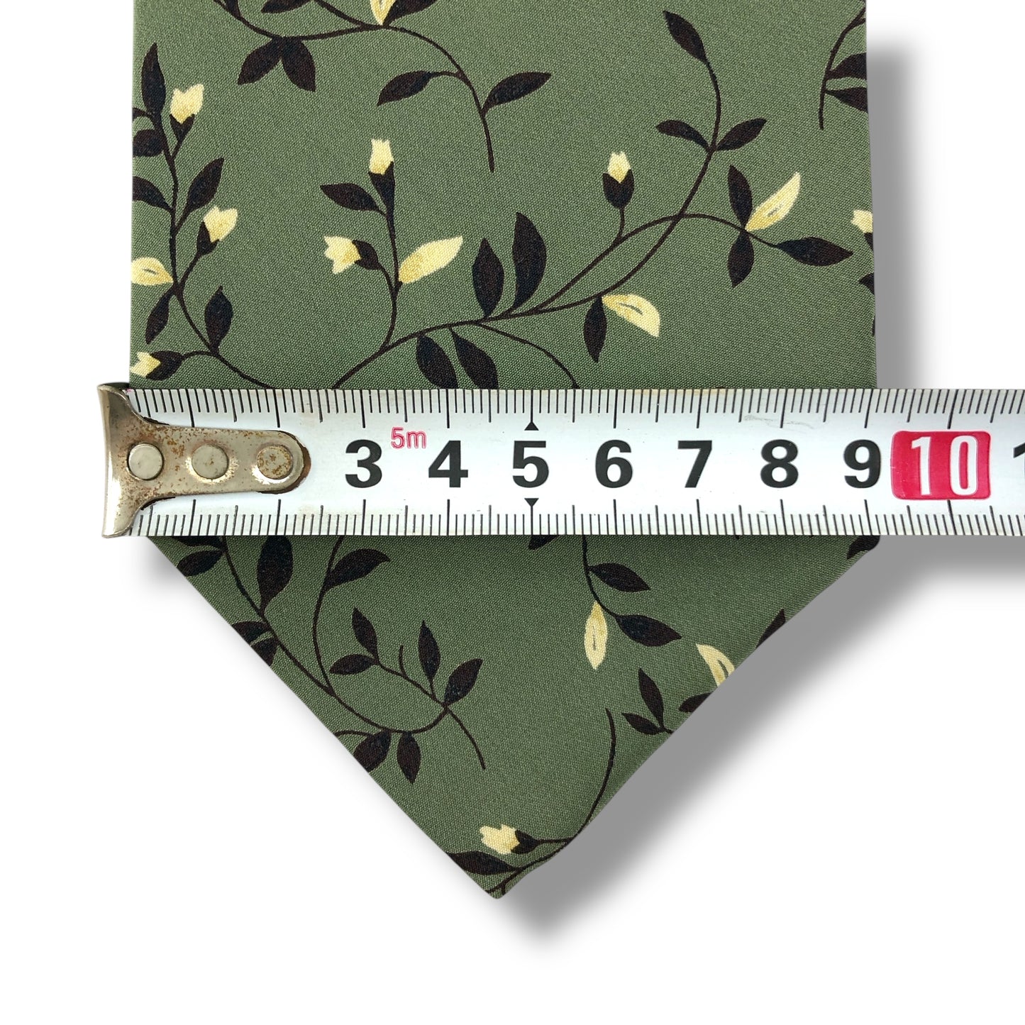 【7815】美品ー良品！クロエ　ネクタイ　グリーン系　葉柄