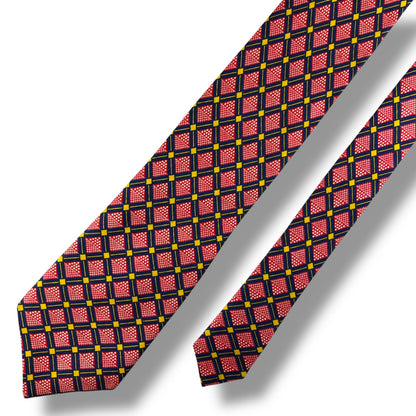 【7816】美品！イブサンローラン　ネクタイ　レッド系