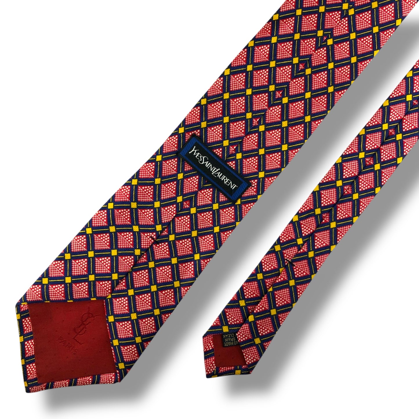 【7816】美品！イブサンローラン　ネクタイ　レッド系