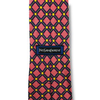 【7816】美品！イブサンローラン　ネクタイ　レッド系