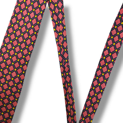 【7816】美品！イブサンローラン　ネクタイ　レッド系