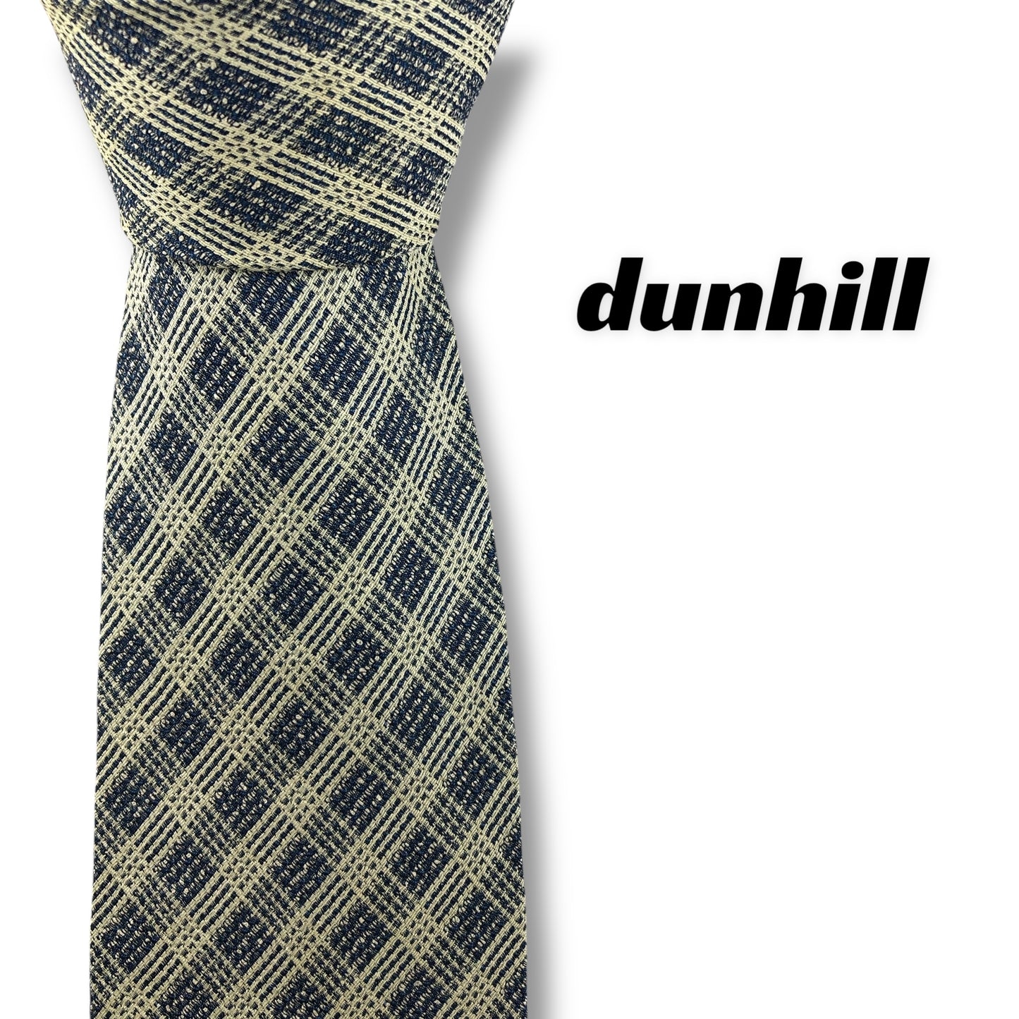 【7817】良品！ダンヒル　ネクタイ　薄グリーン系