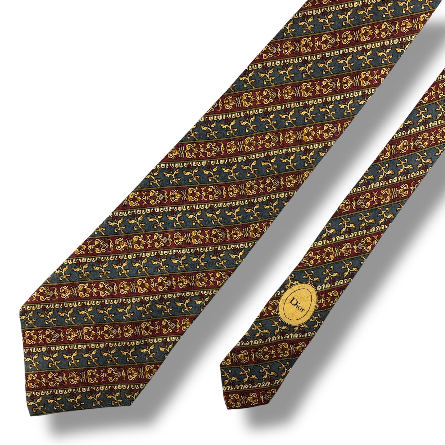 【7820】良品！ディオール　ネクタイ　グレー系