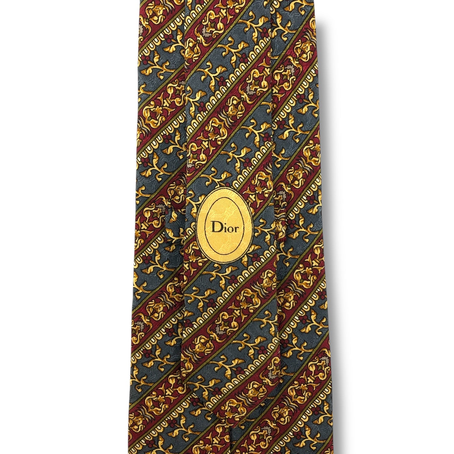 【7820】良品！ディオール　ネクタイ　グレー系