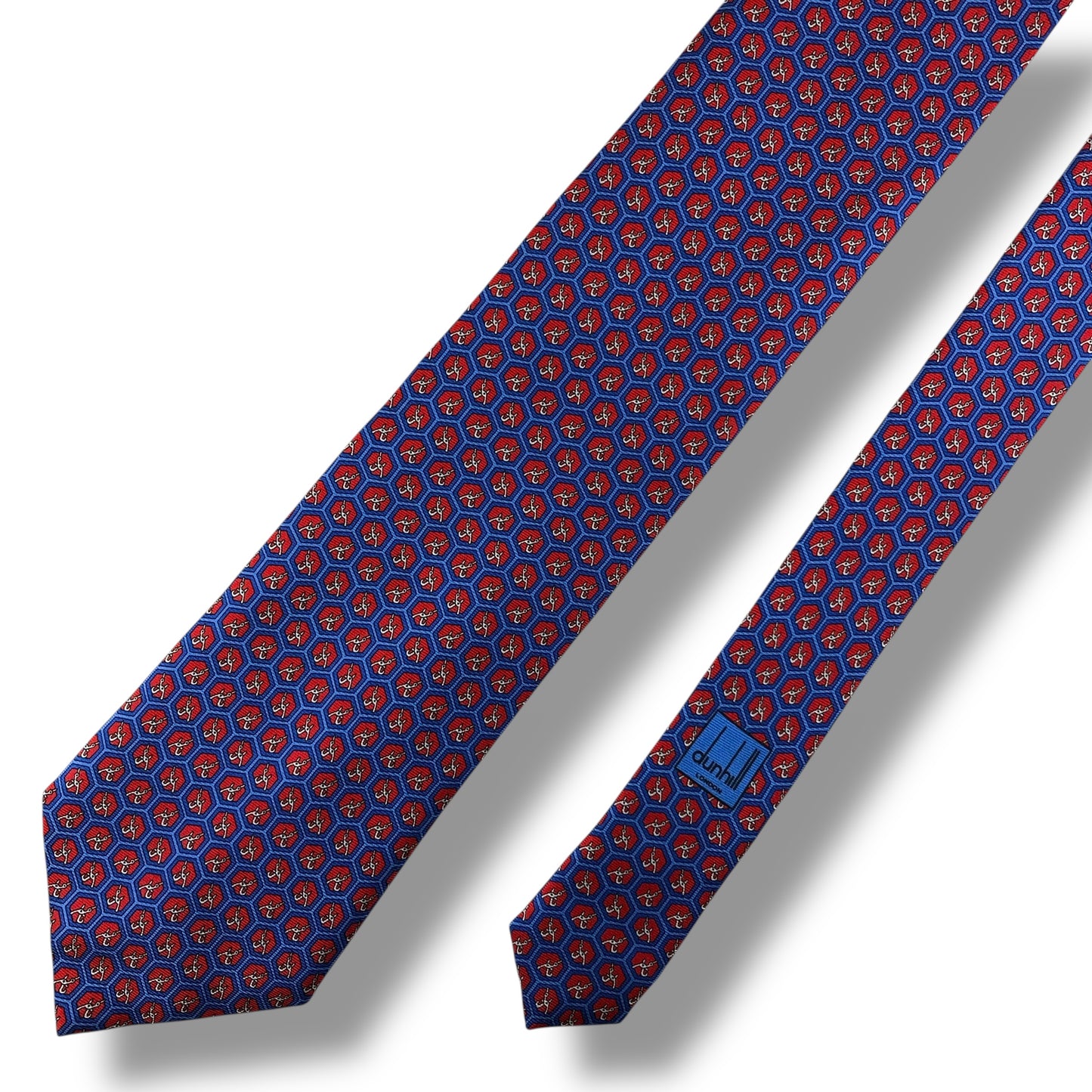 【7824】美品！ダンヒル　ネクタイ　ブルー系