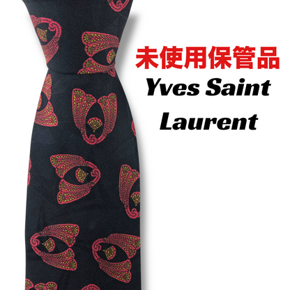 【8031】未使用保管品　イブサンローラン　ネクタイ　ブラック系