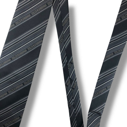 【8038】美品！ドルチェアンドガッバーナ　ネクタイ　ブラック系　ストライプ