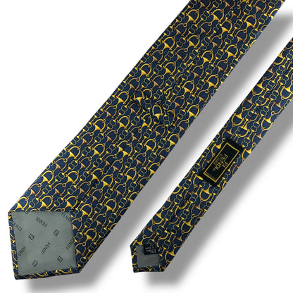 【8040】美品！フェンディ　ネクタイ　ネイビー系